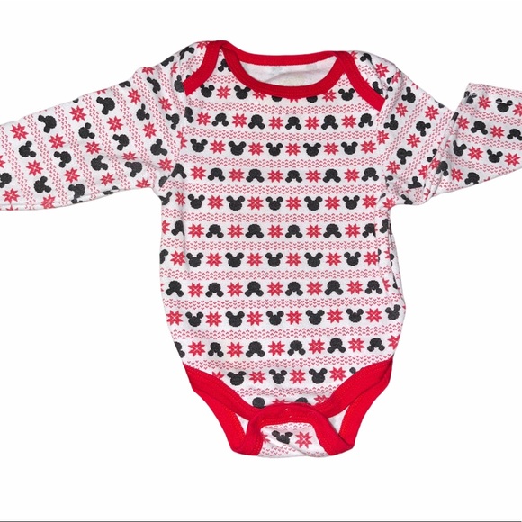 3 month| baby Mickey Mouse red long sleeve onesie - Picture 3 of 11